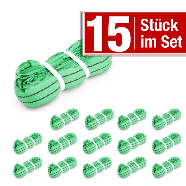 Rundschlingen-Set 15-tlg. 2,0 Tonnen - 2,0 m Nutzlänge